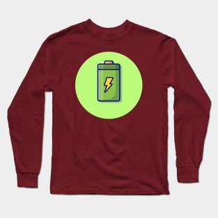 Battery Cartoon Vector Icon Illustration Long Sleeve T-Shirt